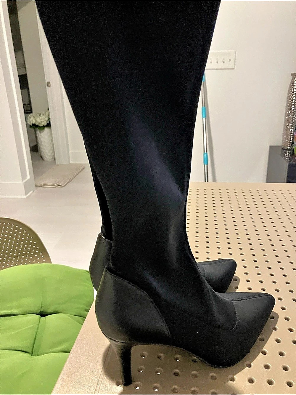Charles by Charles David Black -the-Knee Heeled Boots size 7.5